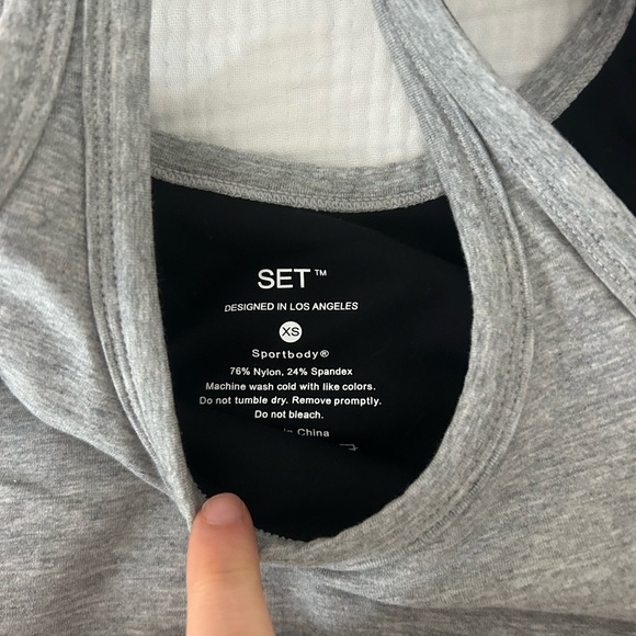 SET Active Gray and Black Sports Bra - Picture 2 of 2